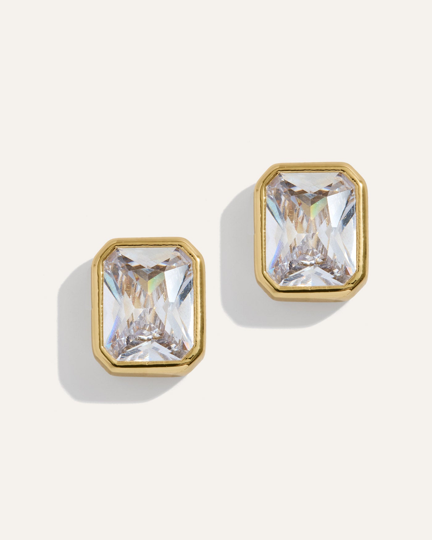 Large Bezel Set Essential Stud Earrings