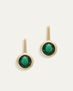 Ava Bar Stud Earrings in Emerald