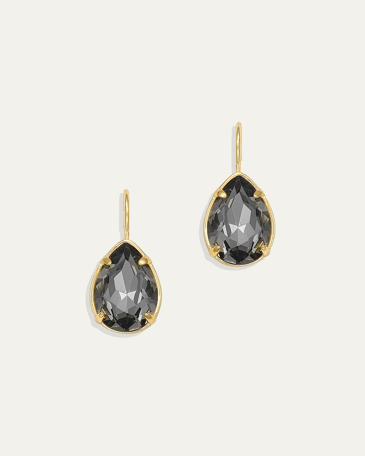 Pear Drop Earrings in Black Diamond
