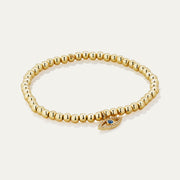 Evil Eye Gold Beaded Stretch Bracelet