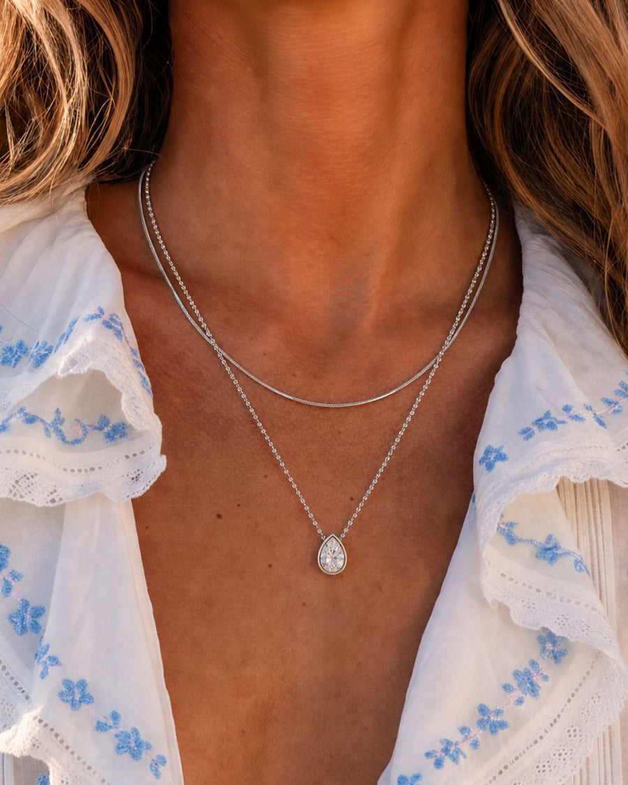 Elisa Pre-Layered Reversible Necklace | Silver