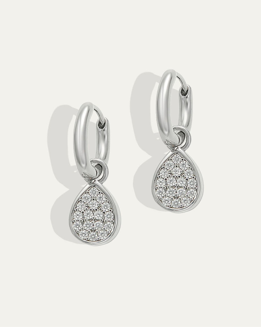 Elisa Reversible Huggie Hoop Earrings | Silver