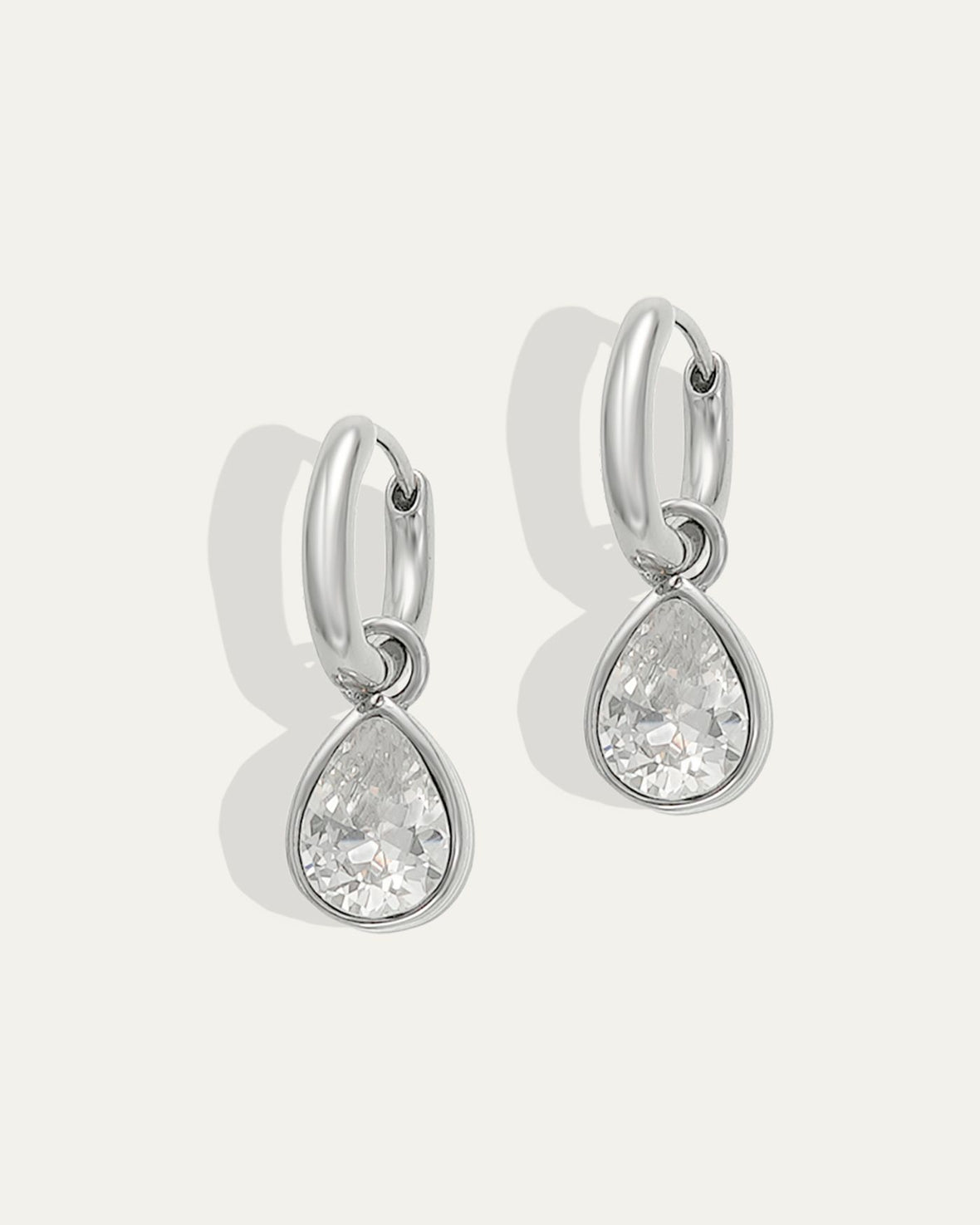 Elisa Reversible Huggie Hoop Earrings | Silver