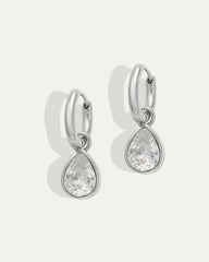 Elisa Reversible Huggie Hoop Earrings | Silver