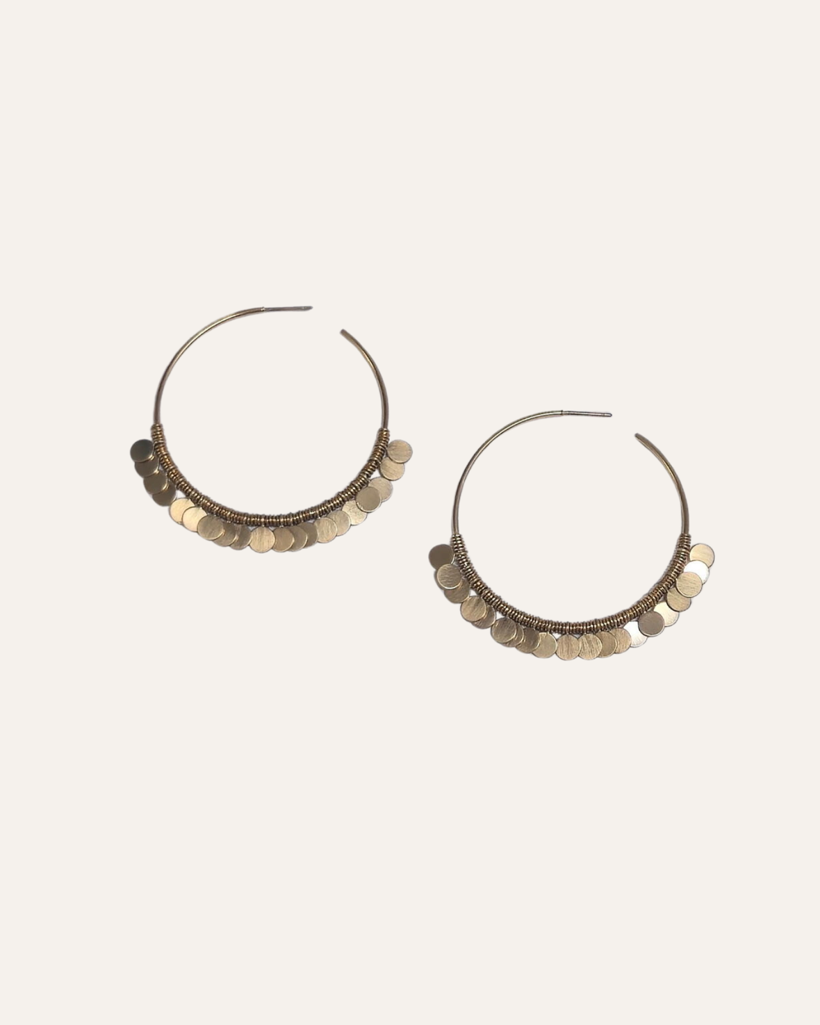 Large Gold Hoops with Dangle