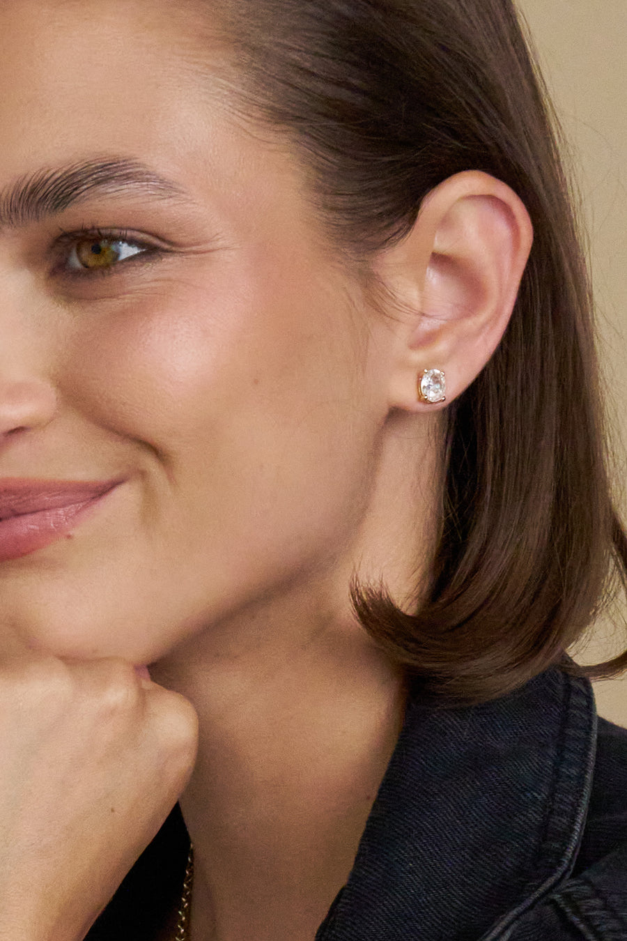 Simulated Diamond Oval Stud Earrings - Inheritance Collection