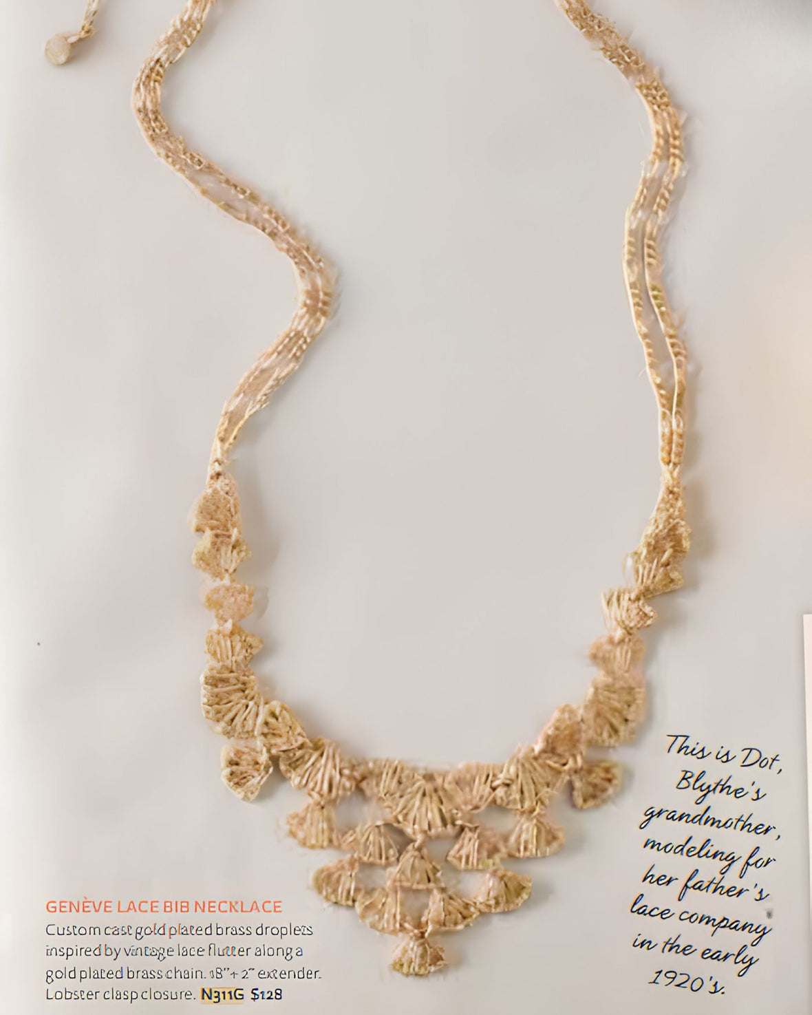 Genevieve Lace Bib Gold