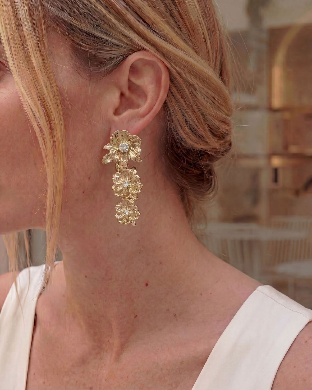 Never Released! Gold Bloom Convertible Statement Earrings