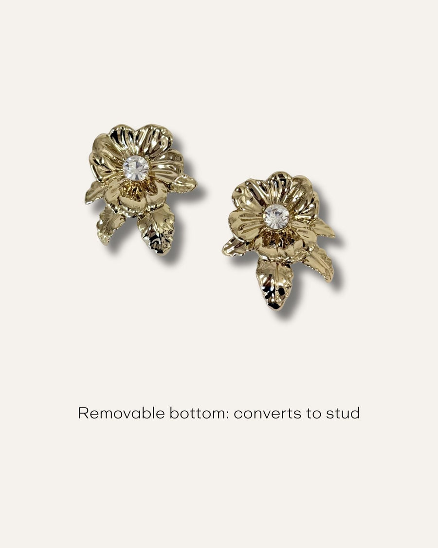 Never Released! Gold Bloom Convertible Statement Earrings
