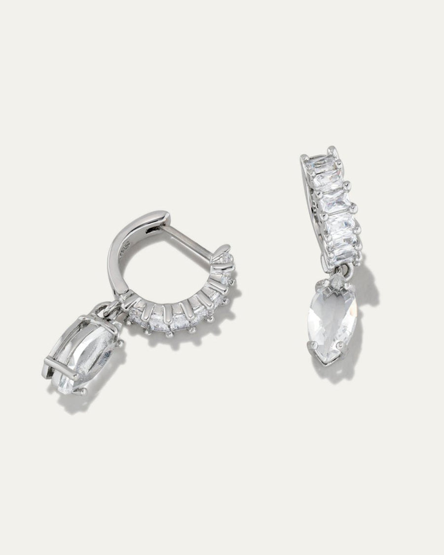 Crystal Baguette Huggies with Droplet | Stella & Dot