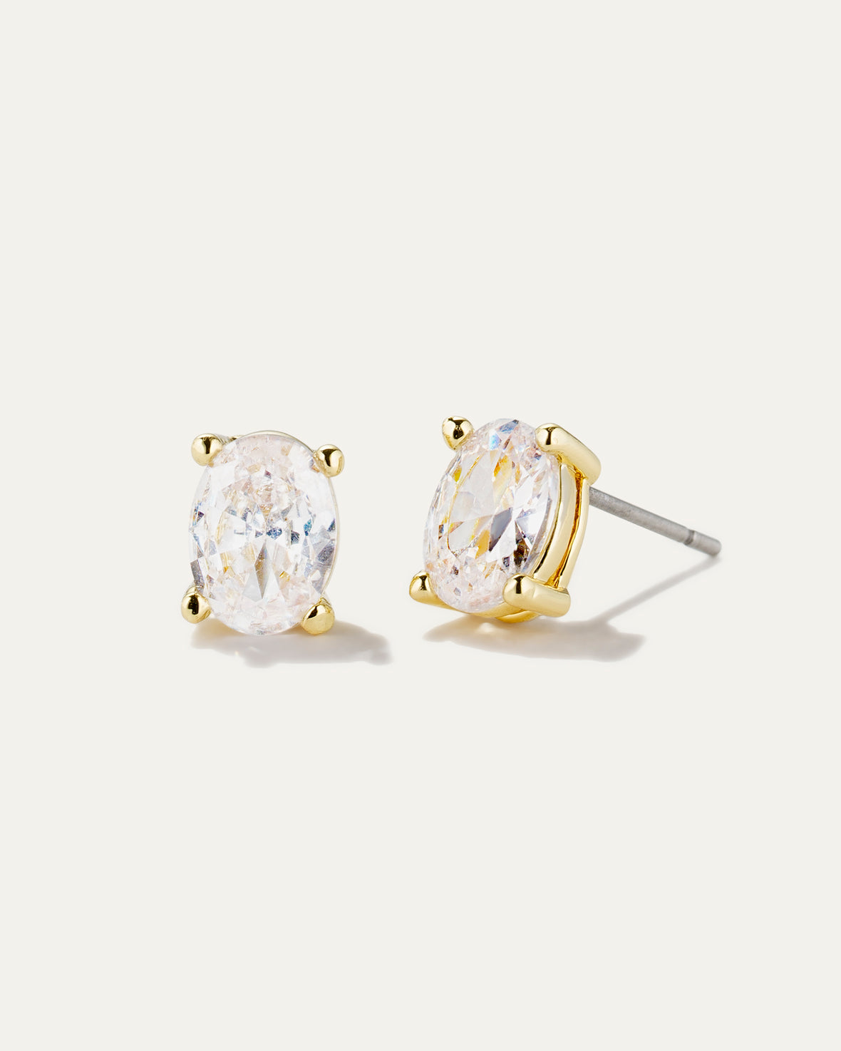 Simulated Diamond Oval Stud Earrings - Inheritance Collection