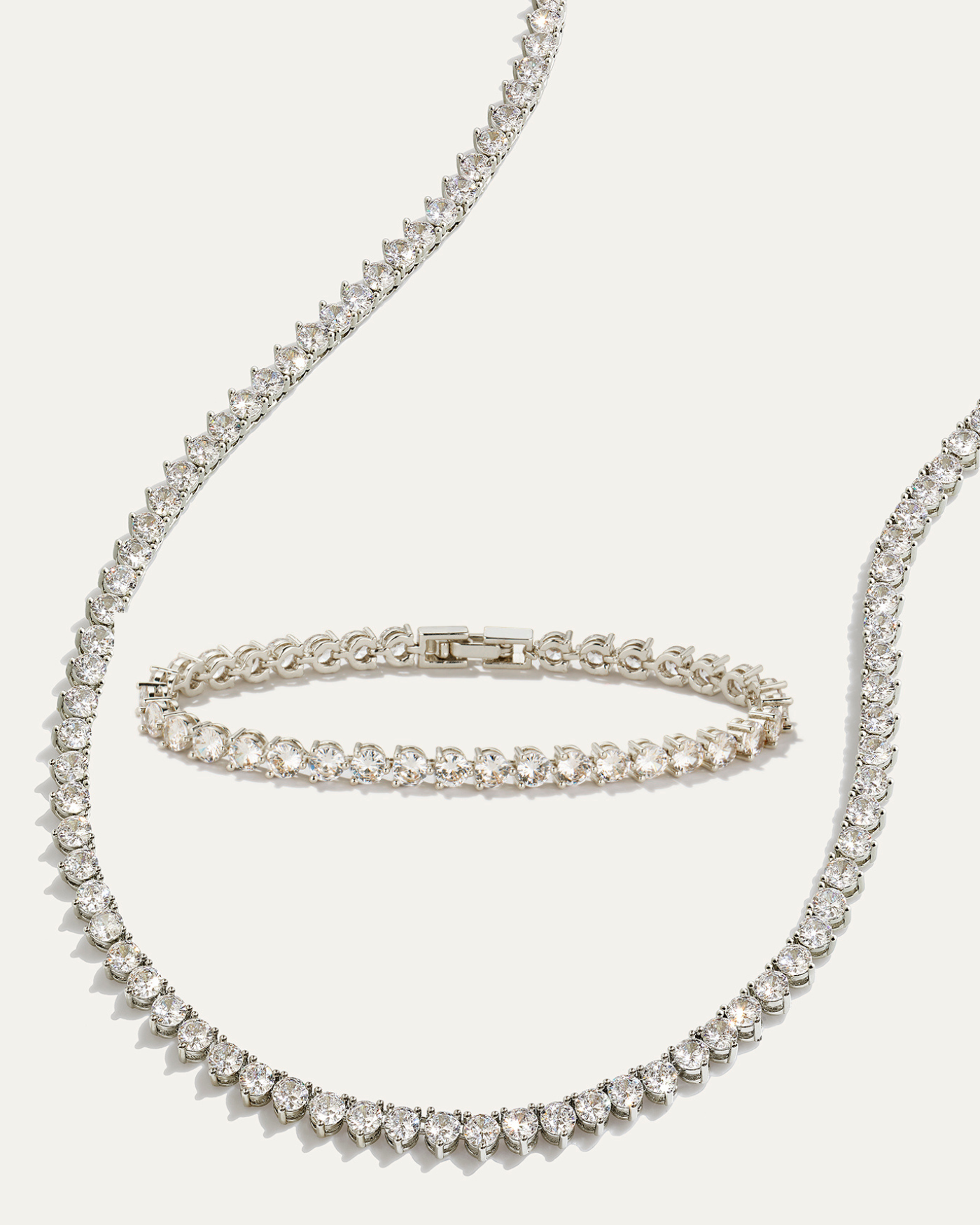 Inheritance Tennis Necklace & Bracelet Bundle | Silver
