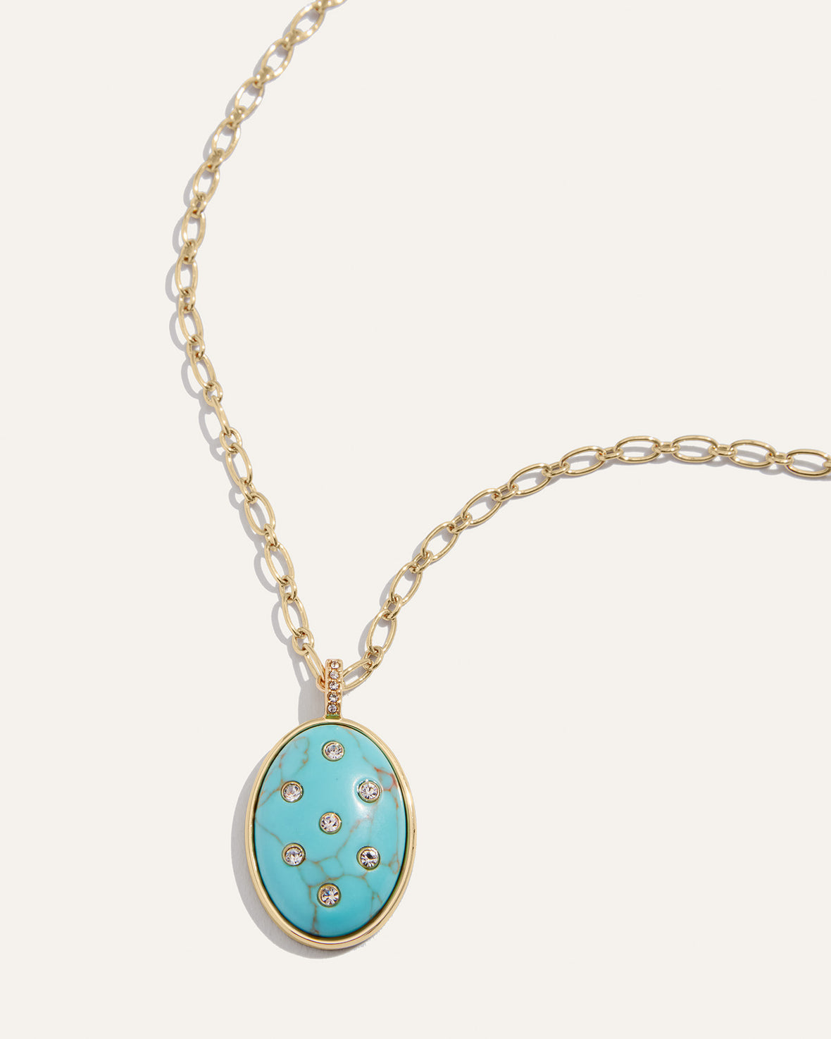 Inlaid Turquoise Pendant Layering Necklace