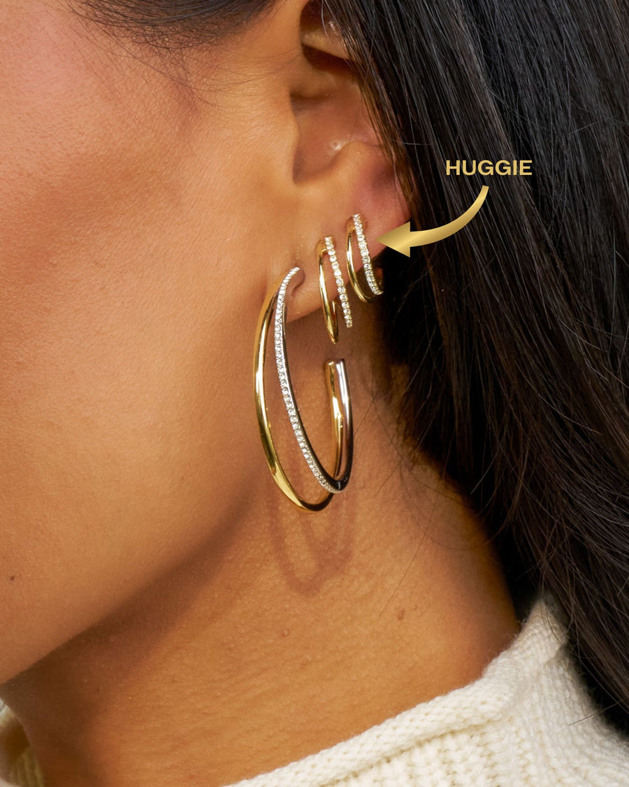 Julie Double Hoop Huggies | 1/2"