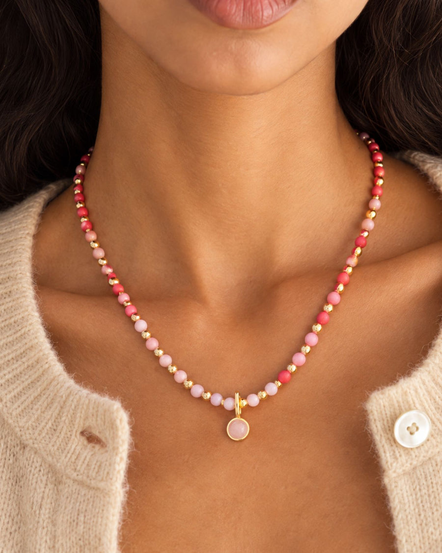 Ava Bar Charm in Rose Quartz