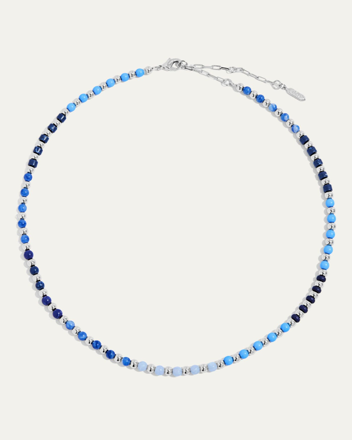 Kate Gemstone Necklace in Blue Silver