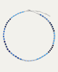 Kate Gemstone Necklace in Blue Silver