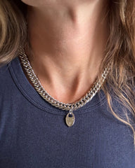 Heart Lock Necklace in Silver