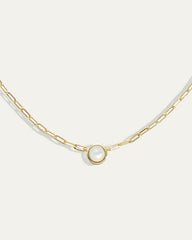 Ava Paperclip Necklace in Mother of Pearl