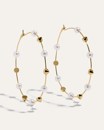 Madison Pearl and Stud Statement Hoops