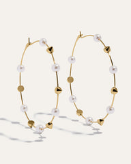 Madison Pearl and Stud Statement Hoops