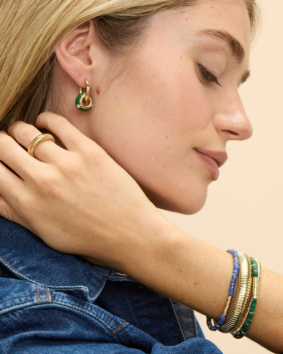 Convertible Rondelle Huggie Earrings