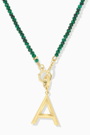 Charlotte Gemstone Necklace + Initial Charm Bundle
