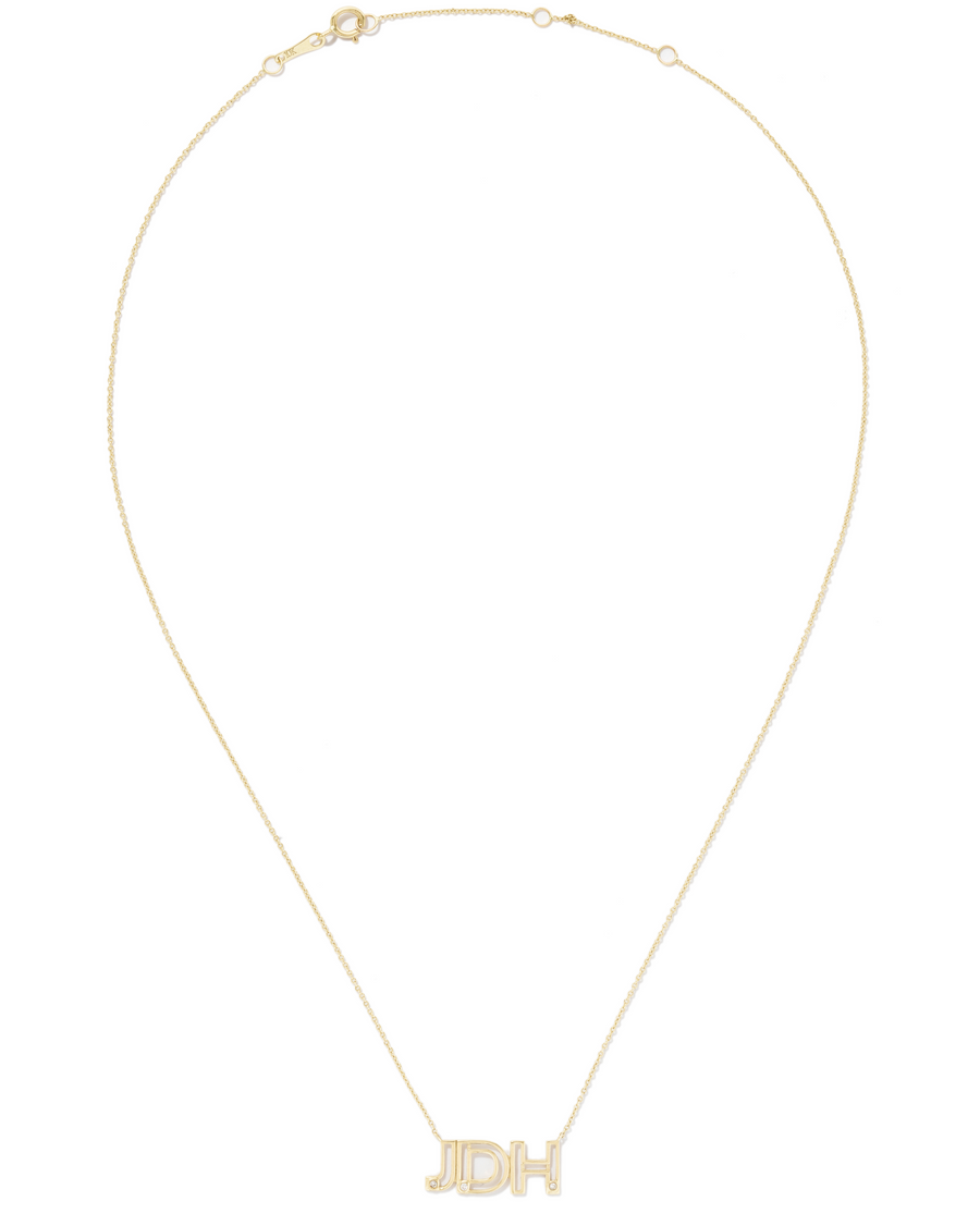 10kt Gold & Diamond Custom 3 Letter Necklace