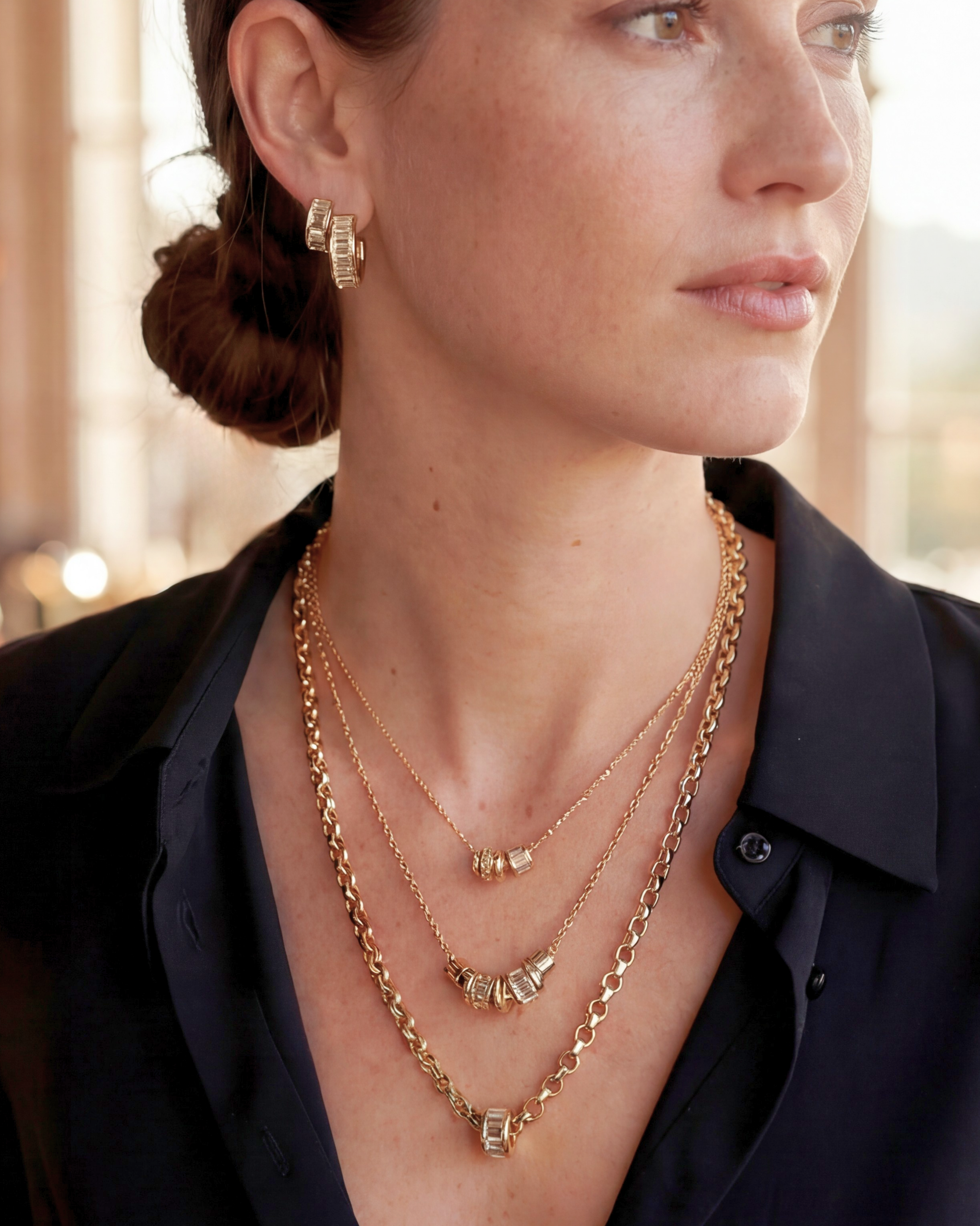 Belcher Chain & Channel Set Rondelle Charm