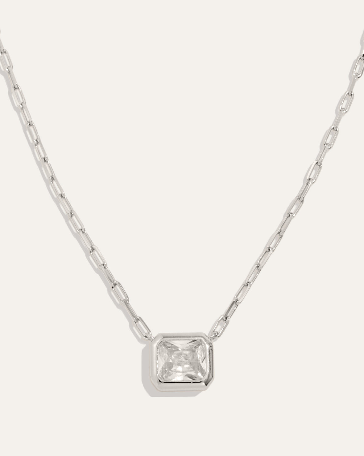 Bezel Set Essential Necklace |Silver