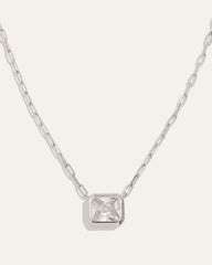 Bezel Set Essential Necklace |Silver