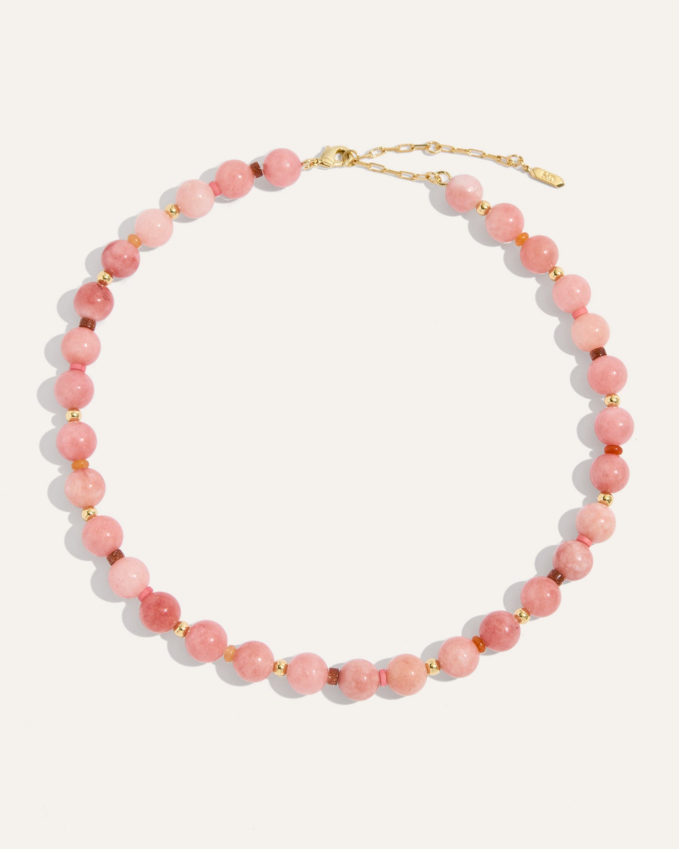 Dot Necklace in Strawberry Sunstone Quartz