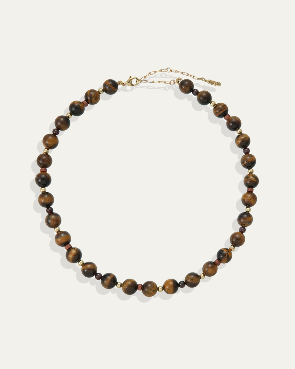 Dot Necklace in Tigers Eye