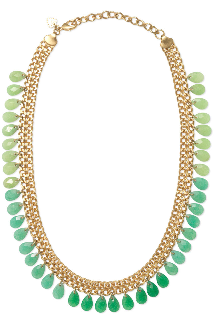 Green Gemstone Statement Necklace