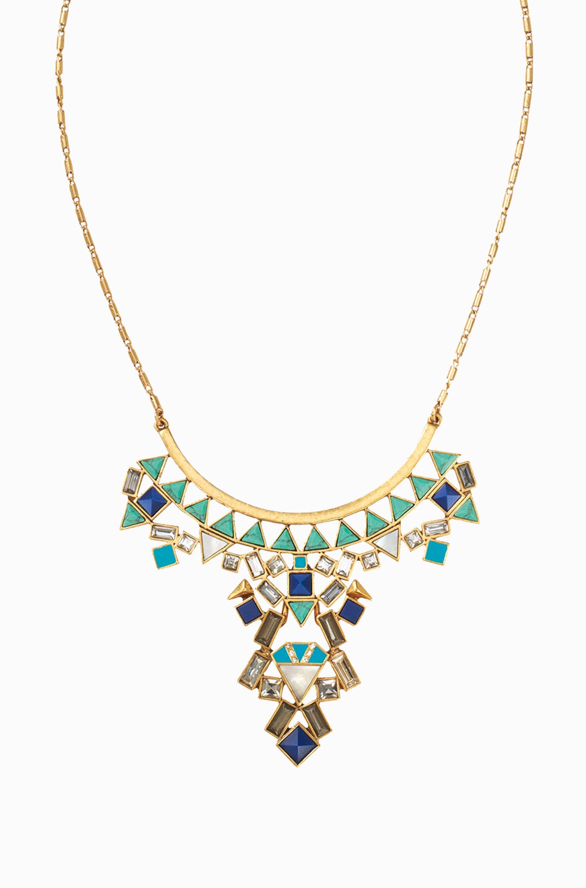 Stone Tile Convertible Statement Necklace