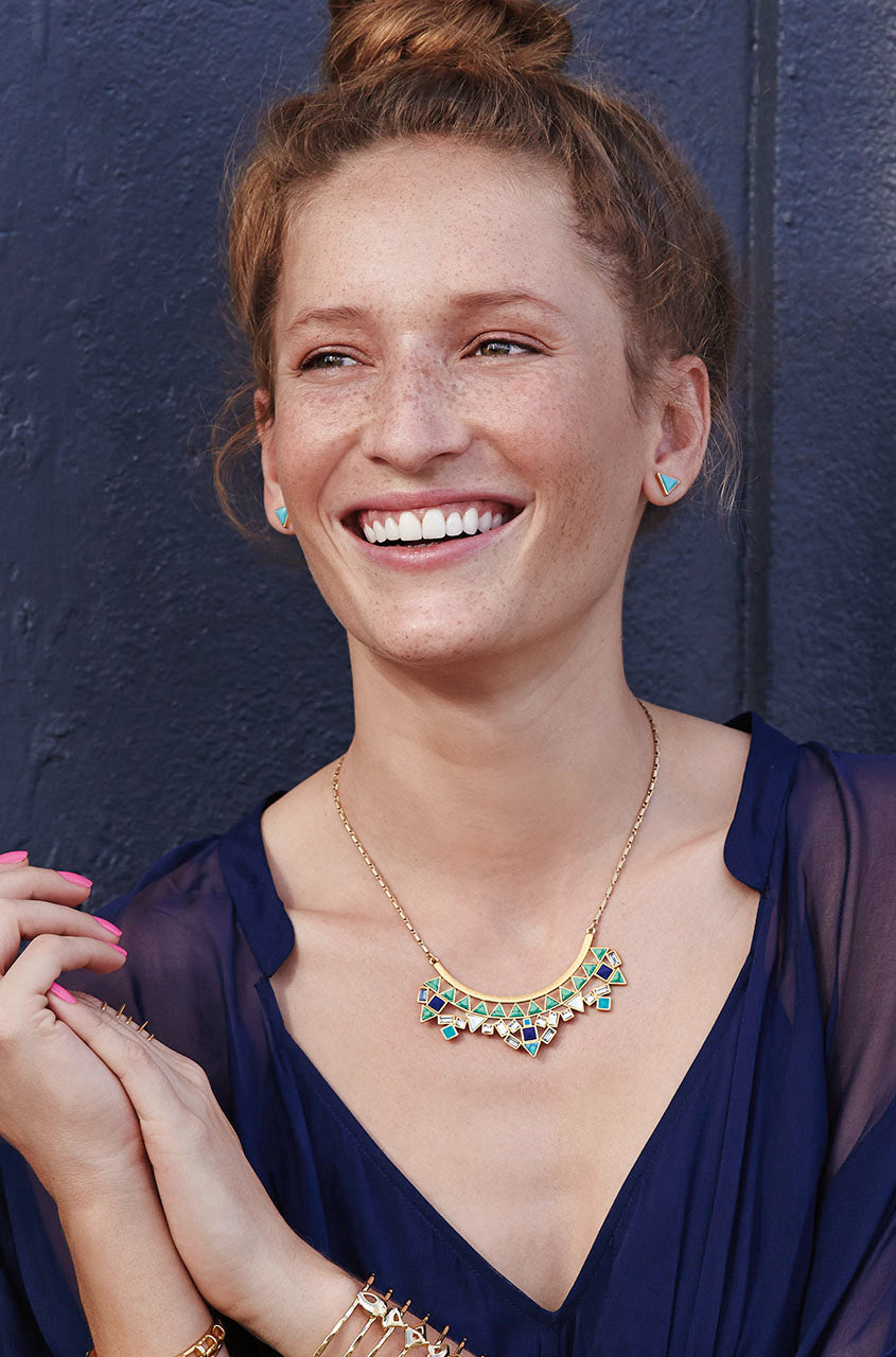 Stone Tile Convertible Statement Necklace