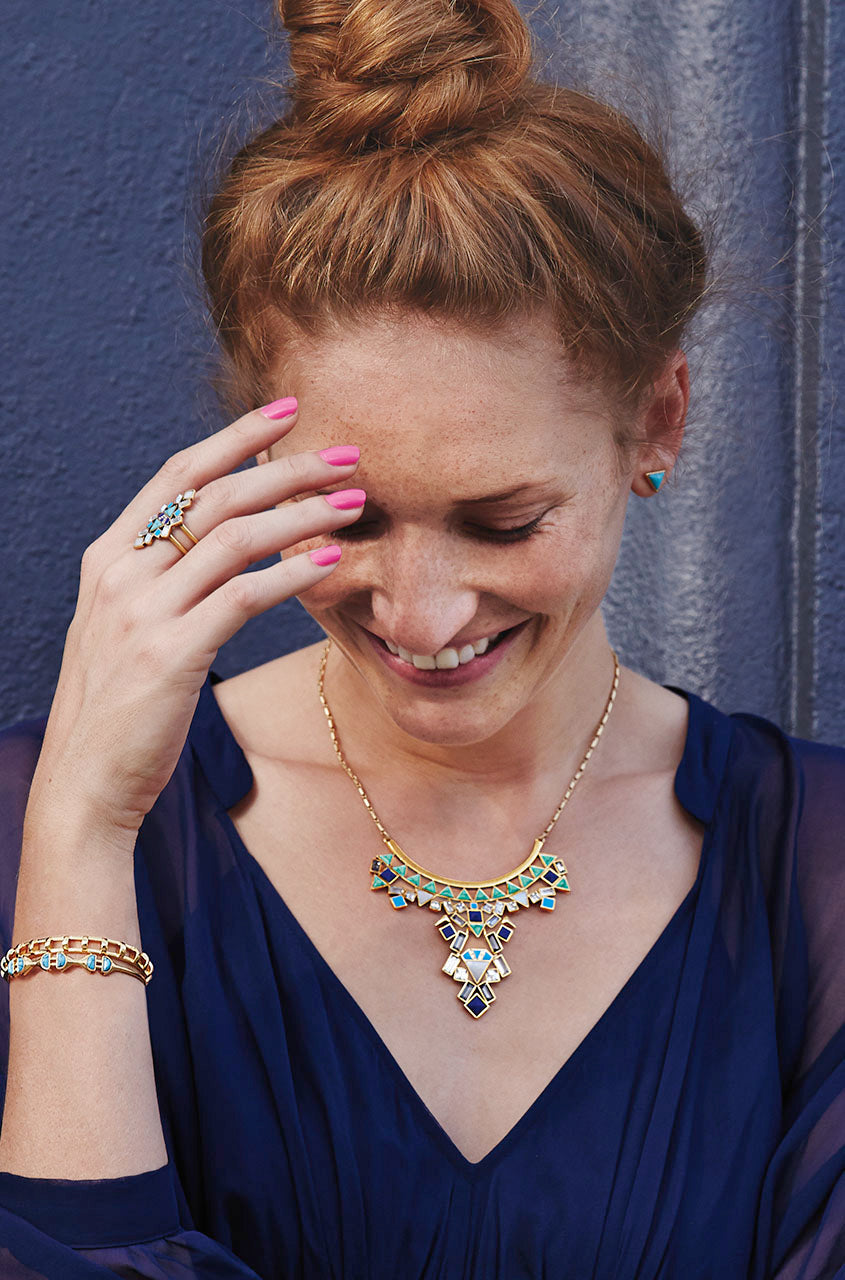 Stone Tile Convertible Statement Necklace