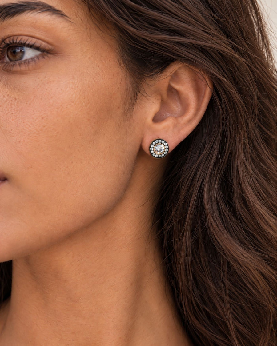 Naomie Two-Part Earrings in Pavé Diamond