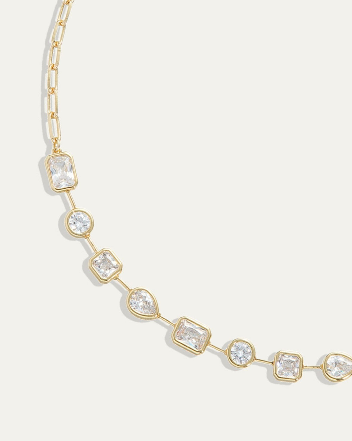 Naomie Paperclip Tennis Necklace
