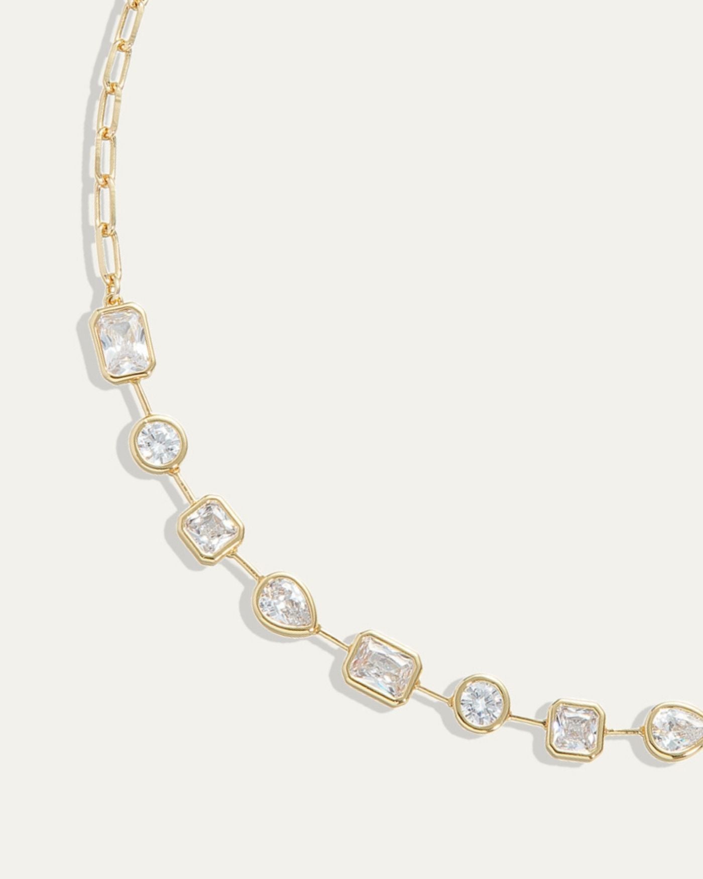 Naomie Paperclip Tennis Necklace