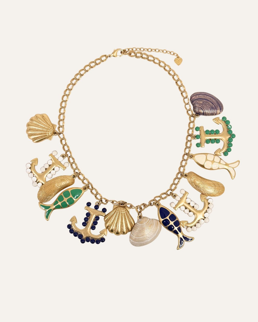 Never Released! Nautical Statement Necklace| Blue + Green