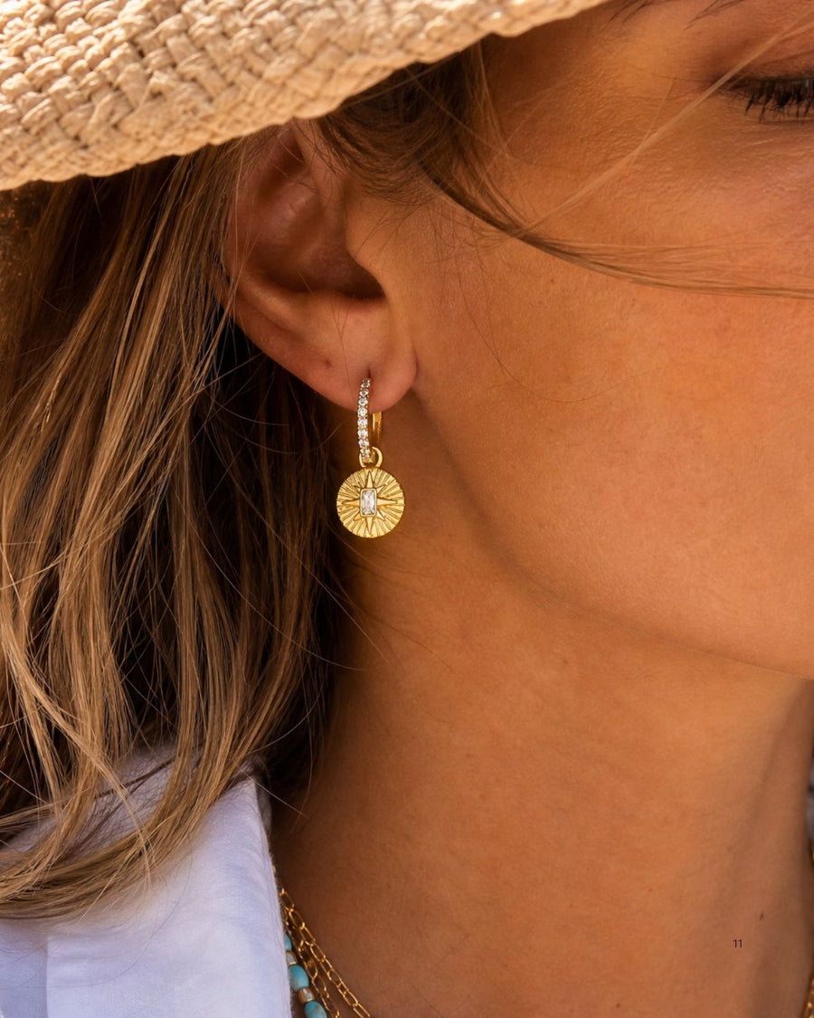 North Star Huggie Hoop Earrings