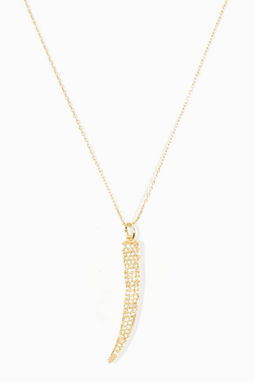 Delicate Gold & Pave Horn Necklace - Stella & Dot