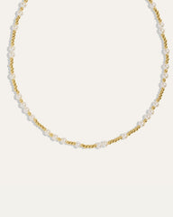 Pearl and Gold Beaded Adjustable Choker Necklace