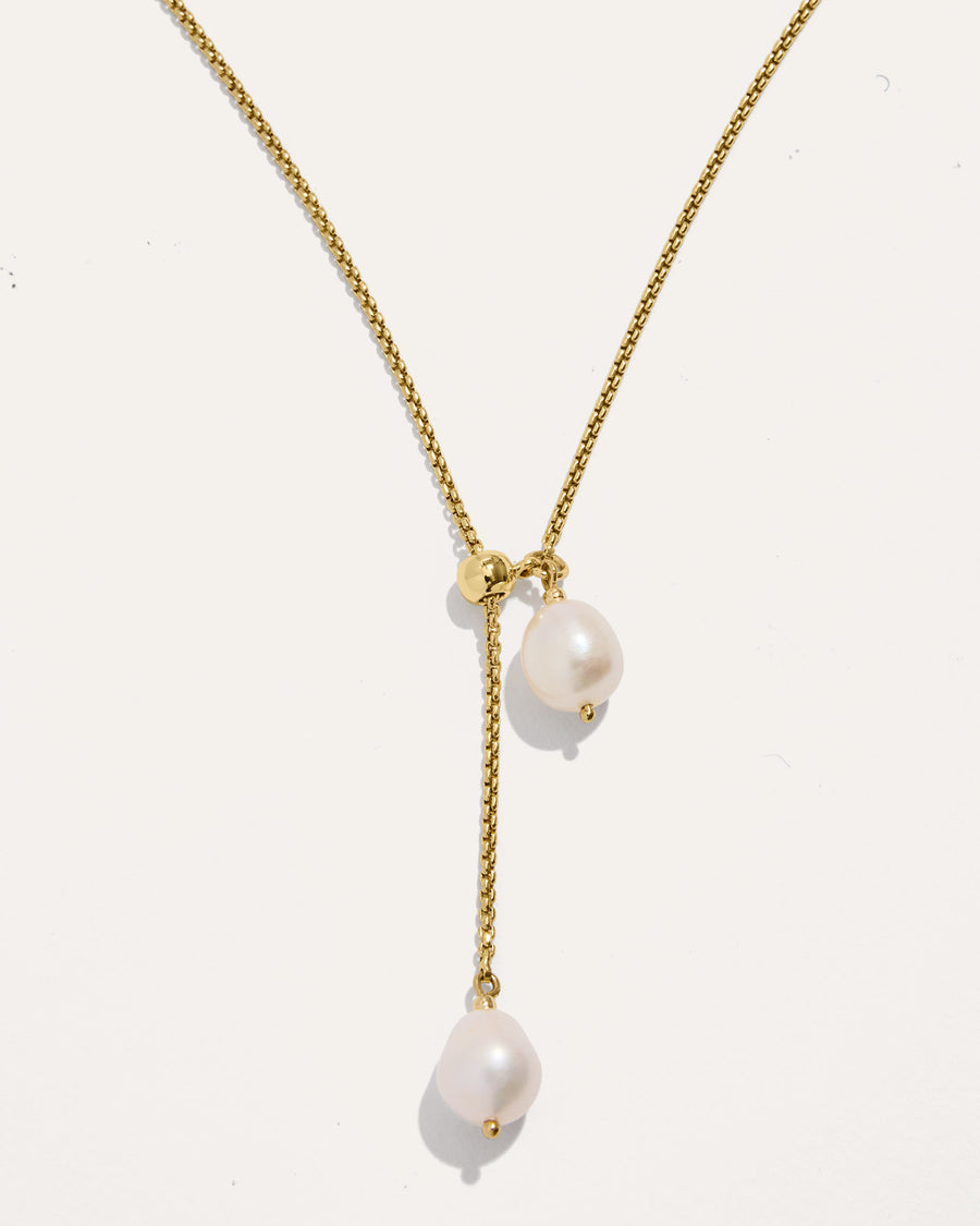 Pearl Bolo Slider Necklace