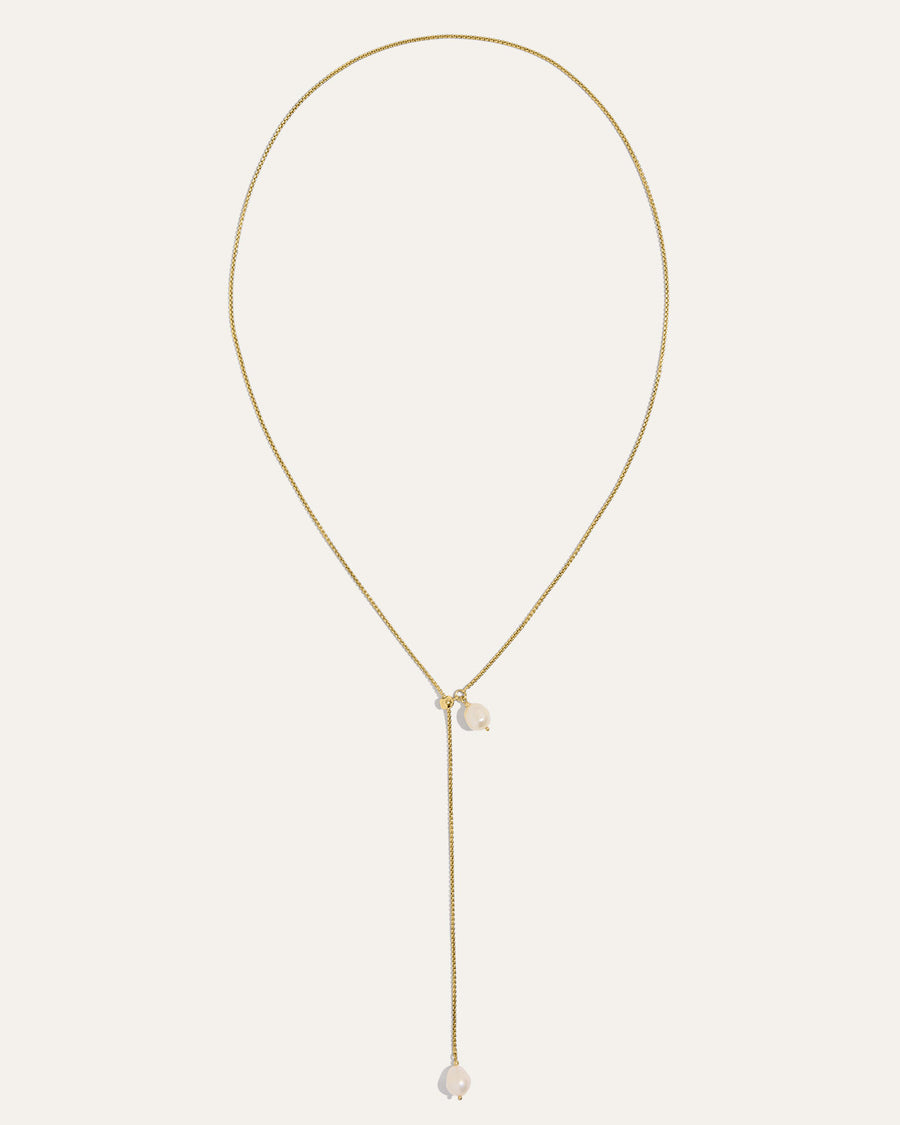 Pearl Bolo Slider Necklace