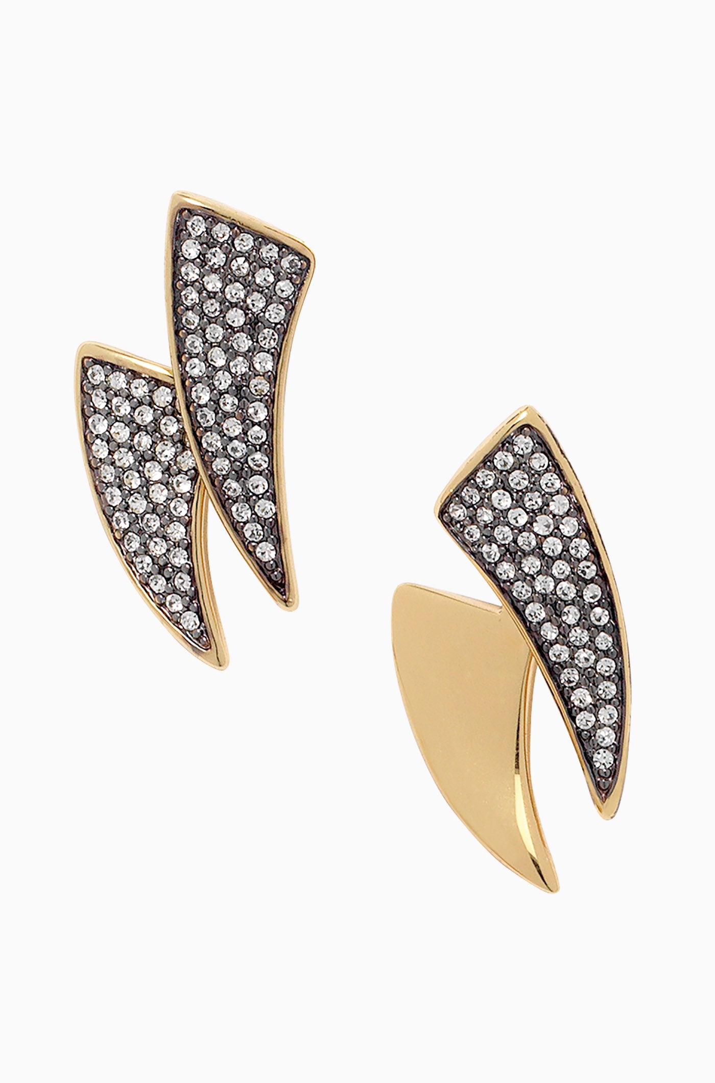 Versatile Pave Horn Earrings Jacket