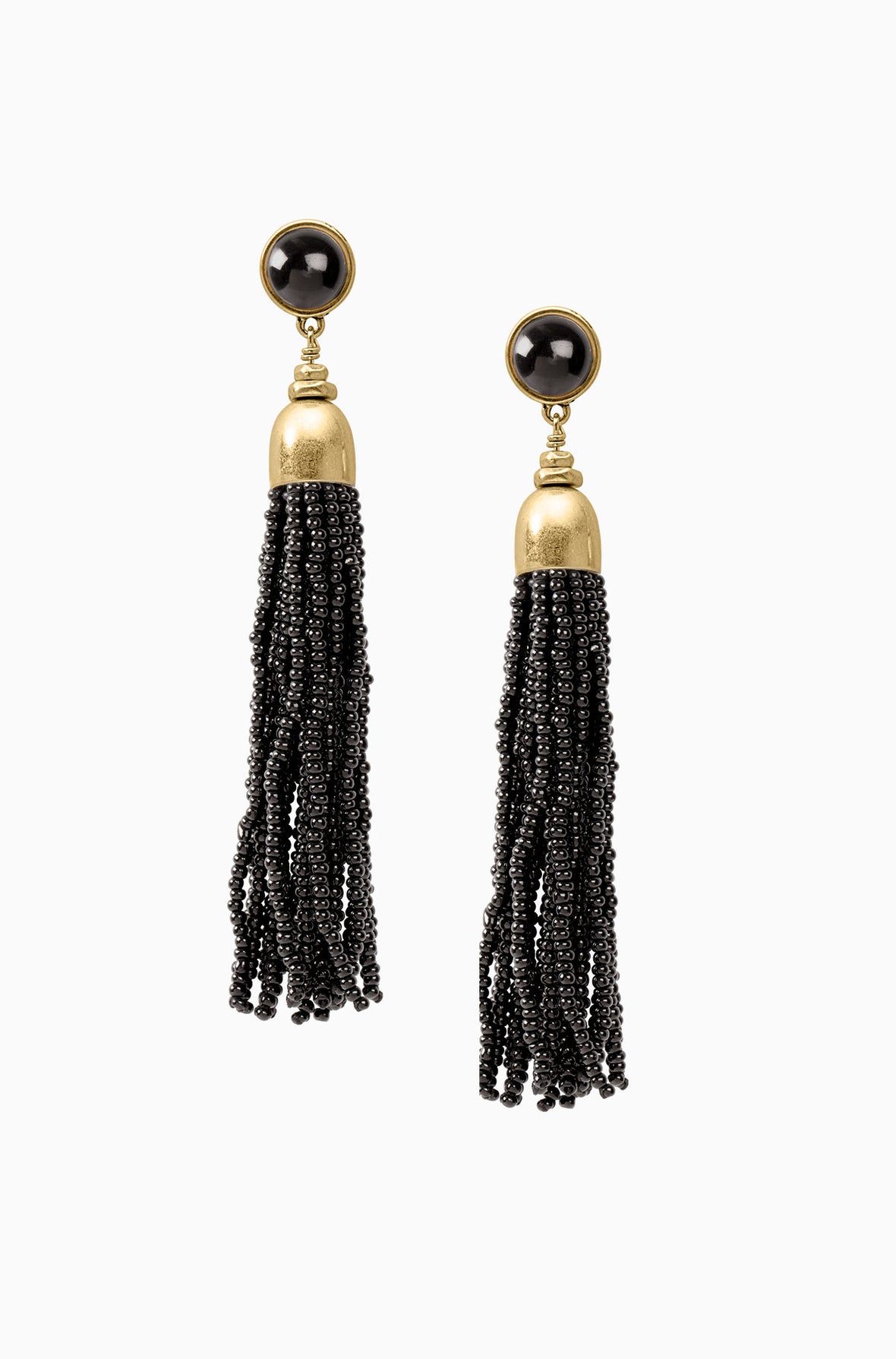 Gita Versatile Tassel Earrings - Black