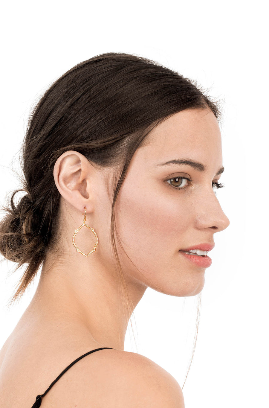 Pave Open Chandelier Earrings