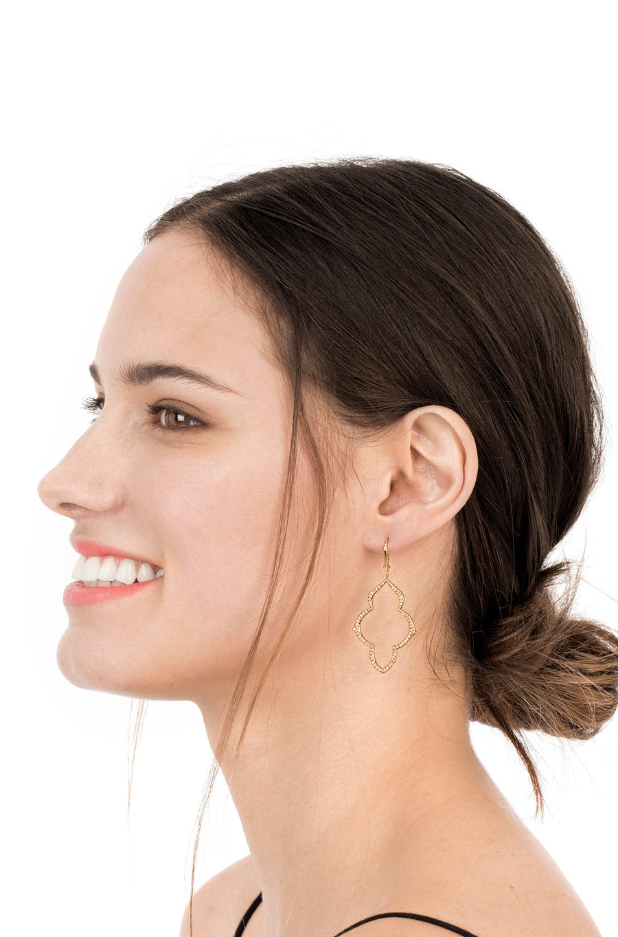 Pave Arabesque Chandelier Earrings